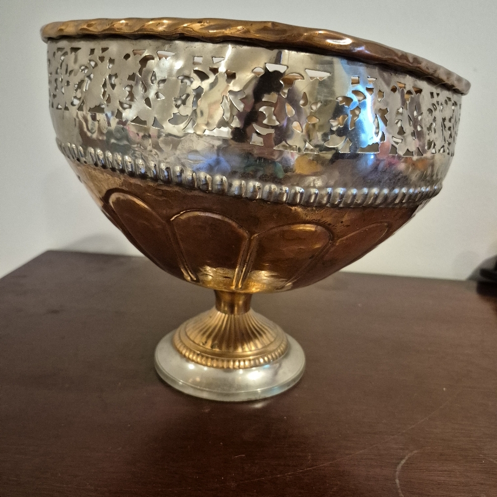 Silver Plated Copper Bowl / Planter